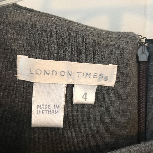 Black and Grey Cap Sleeve Dress- Perfect for Work! - Picture 3 of 4